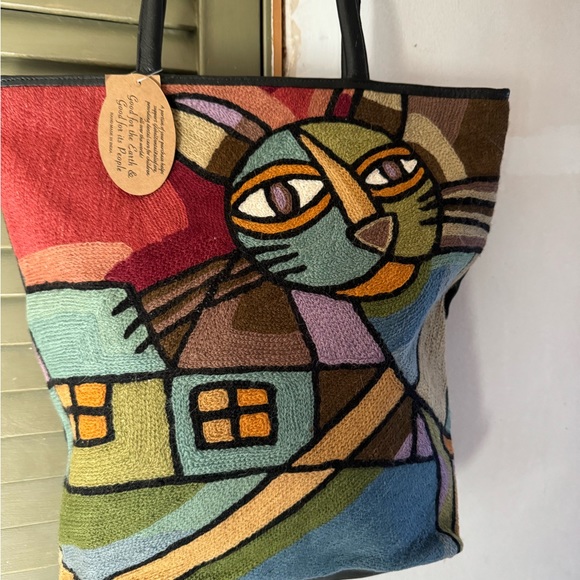 Art Studio Embroidered Leather Satchel-NWT-No longer available anywhere. - Picture 2 of 7